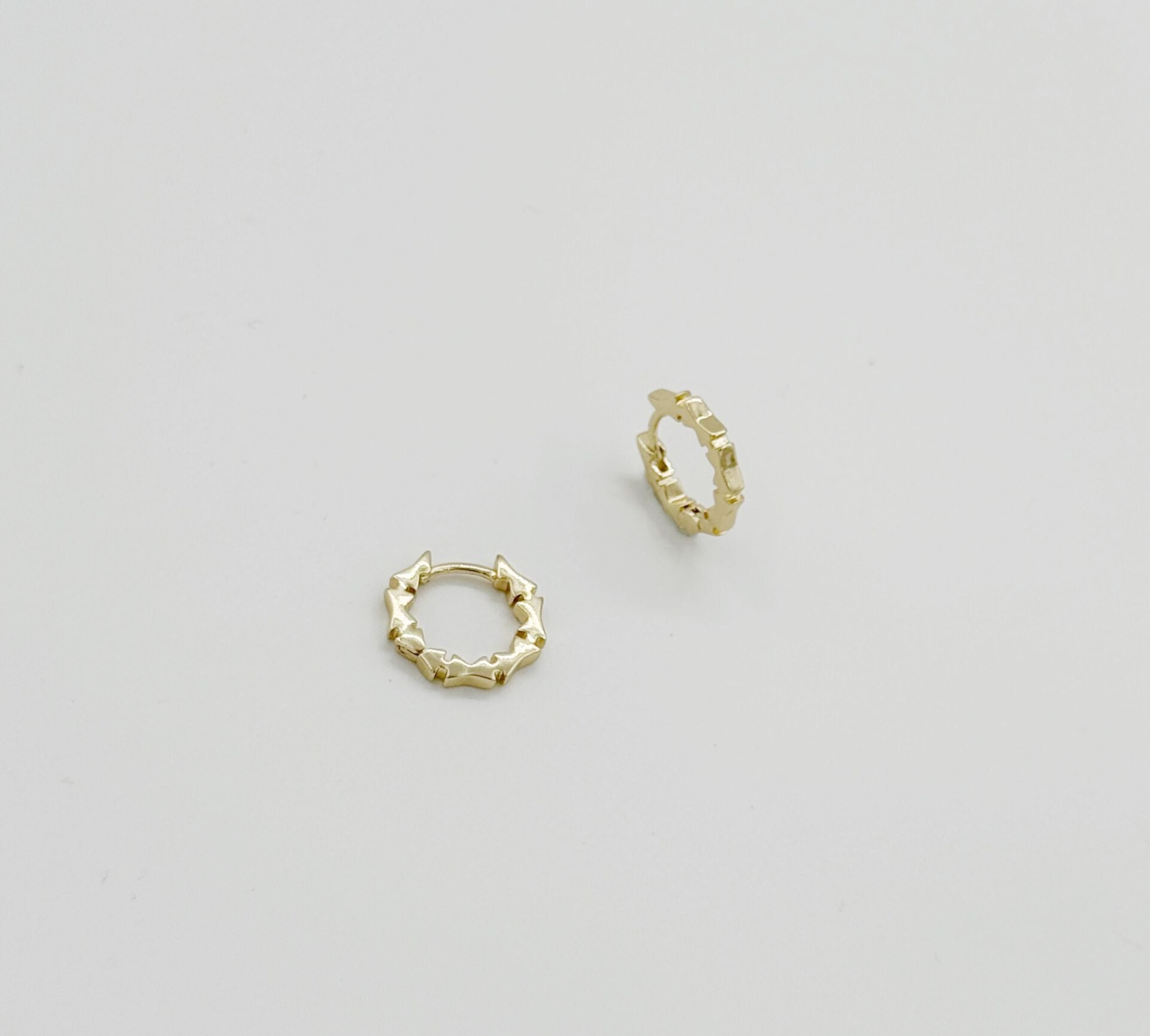 14K Gold Plated Mosaic Hoop Küpe