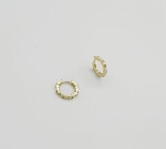 14K Gold Plated Mosaic Hoop Küpe