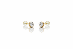 14K Gold Plated Sina Stud Küpe