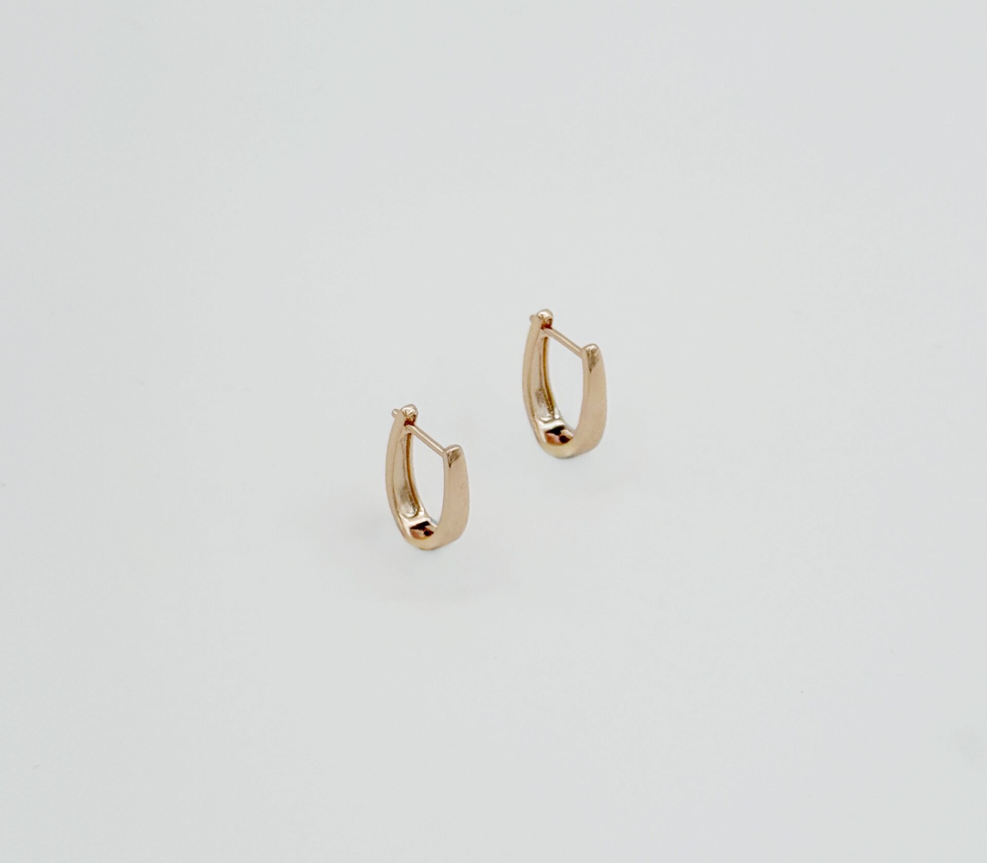 18K Rose Gold Plated U Hoop Küpe