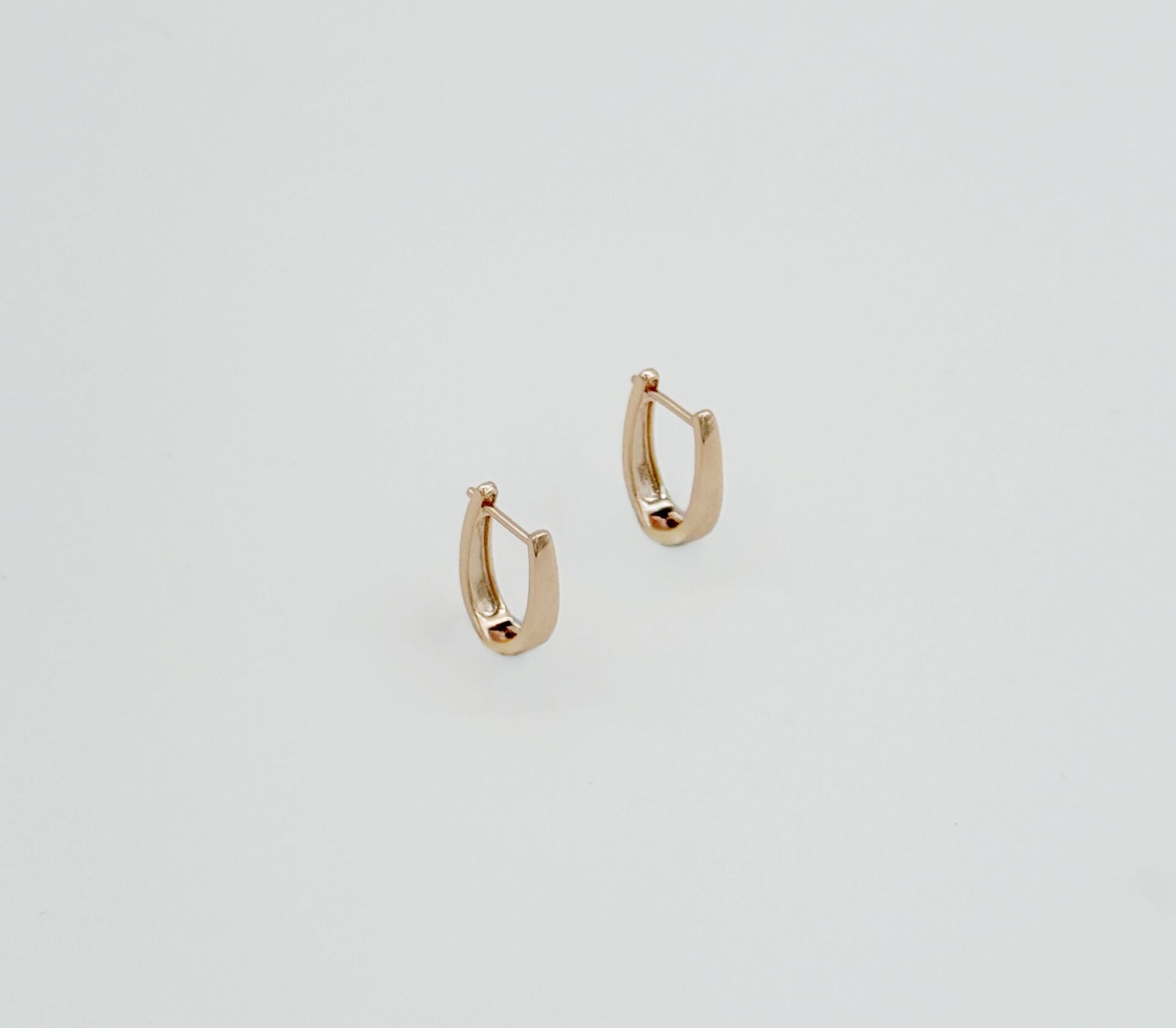 18K Rose Gold Plated U Hoop Küpe