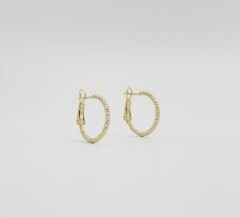 14K Gold Plated Mini İtalyan Hoop Küpe