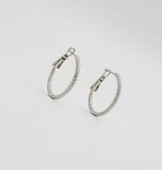 White Gold Plated İtalian Dorica Hoop Küpe