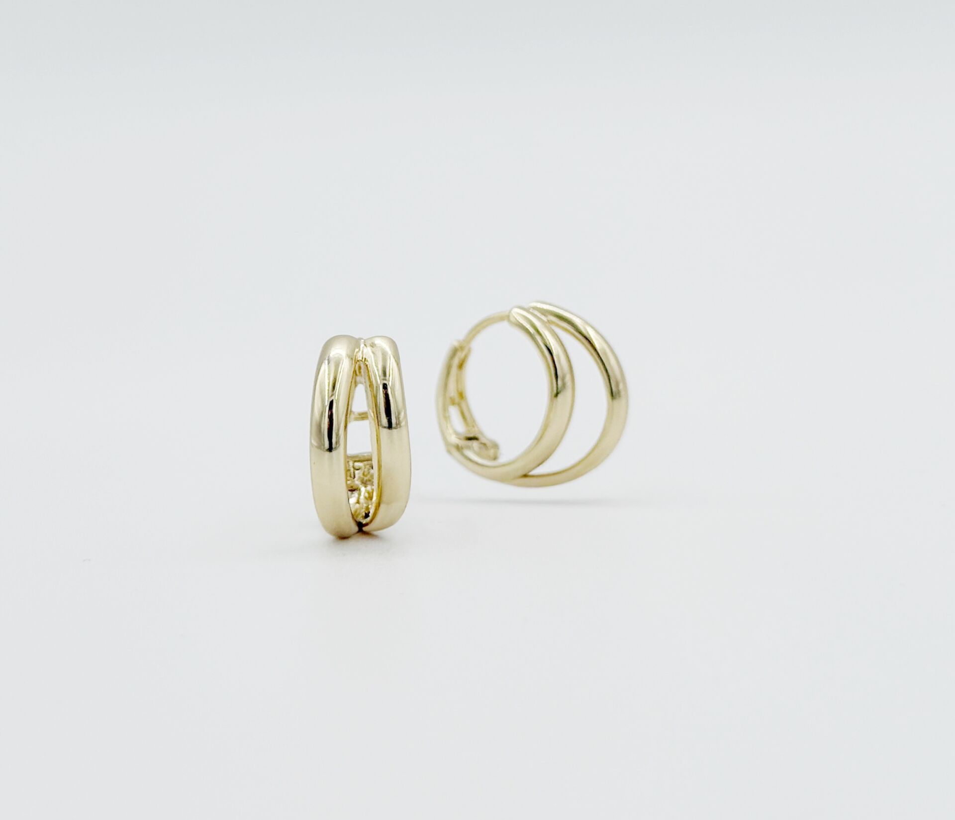 14K Gold Plated Mini Double Hoop Küpe