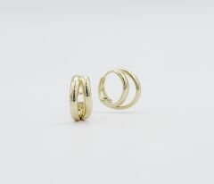 14K Gold Plated Mini Double Hoop Küpe