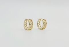 14K Gold Plated Vintage Chain Hoop Küpe