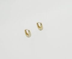 14K Gold Plated Mini Puffy U Hoop Küpe