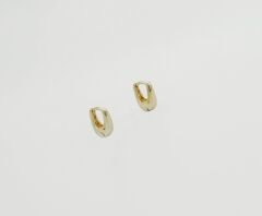 14K Gold Plated Mini Puffy U Hoop Küpe