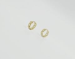 14K Gold Plated Mini Chain Hoop Küpe