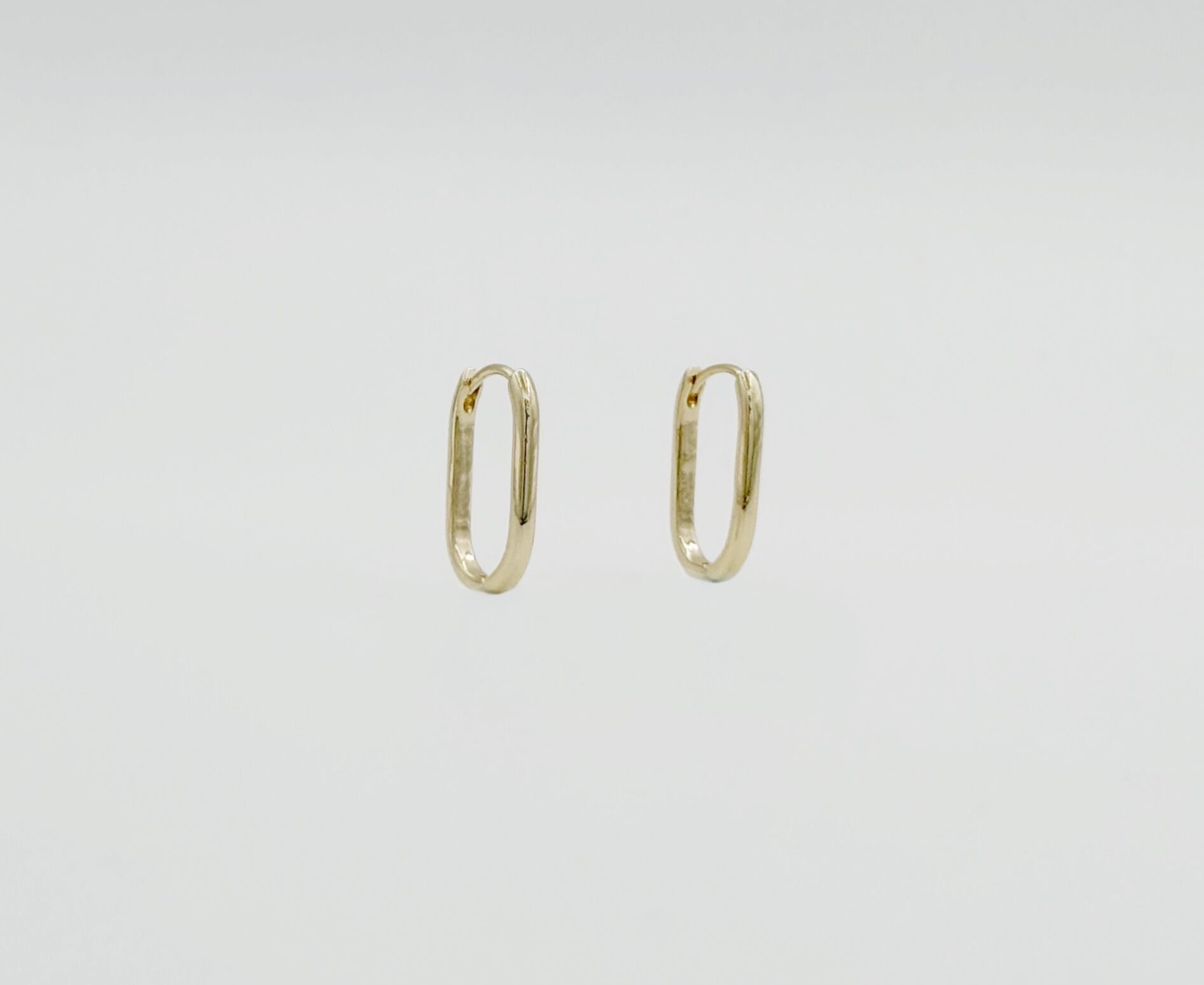 14K Gold Plated Simple U Hoop Küpe