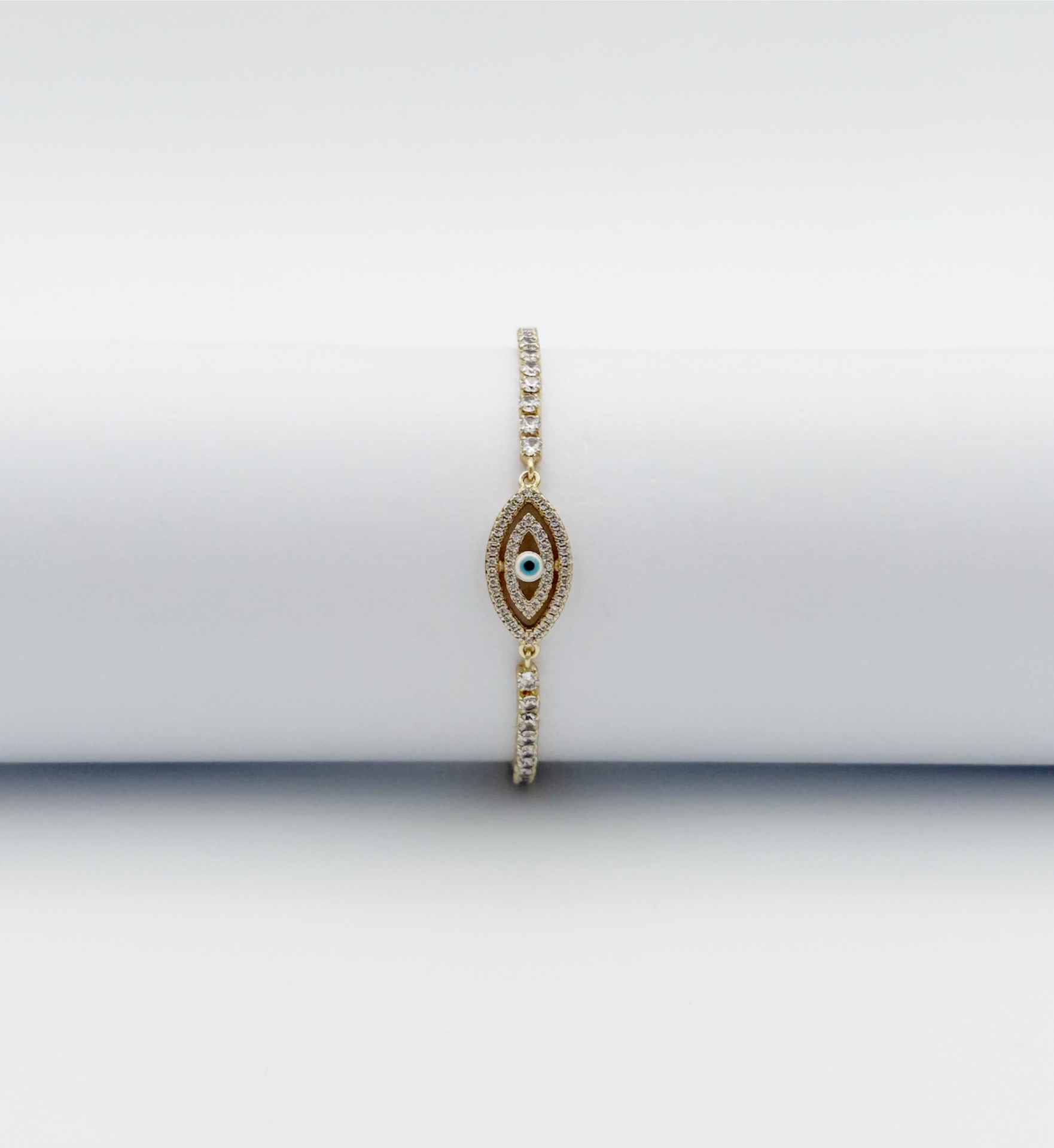14K Gold Plated Blue Eye Su Yolu Bileklik