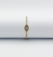 14K Gold Plated Blue Eye Su Yolu Bileklik