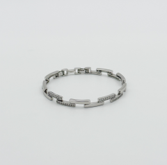 White Gold Plated Line Bileklik