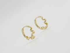 14K Gold Plated Plie Hoop Küpe