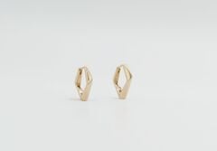 18K Rose Gold Plated Slim Penta Hoop Küpe