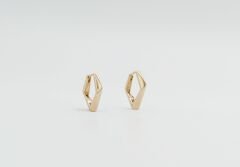 18K Rose Gold Plated Slim Penta Hoop Küpe