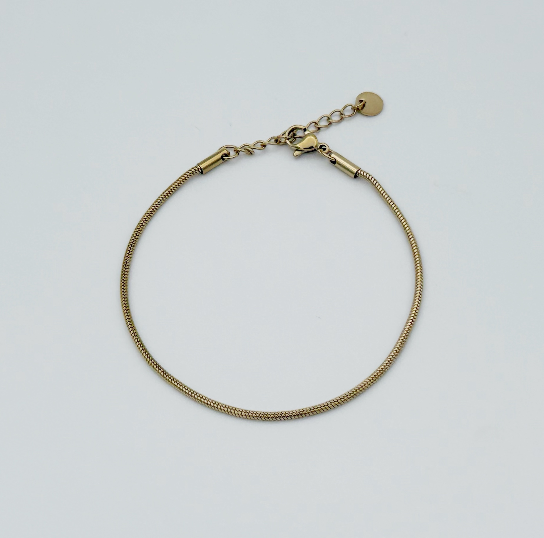 14K Gold Plated 1 mm İtalian Zincir Bileklik