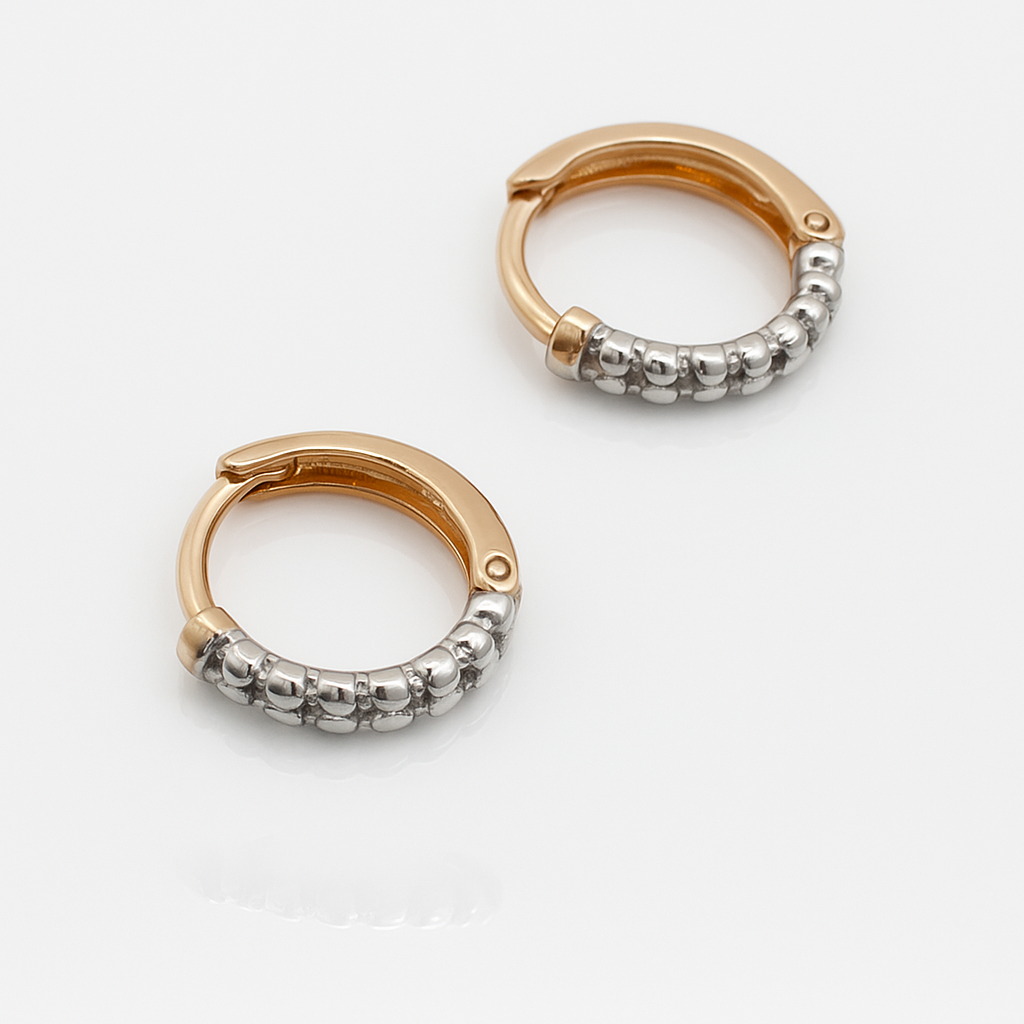 18K Rose Plated Zipper Hoop Küpe