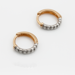 18K Rose Plated Zipper Hoop Küpe