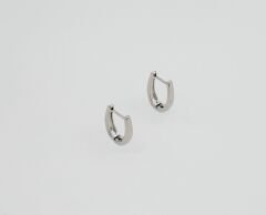 White Gold Plated U Hoop Küpe