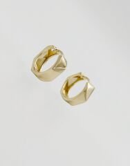 14K Gold Plated Pointu Hoop Küpe