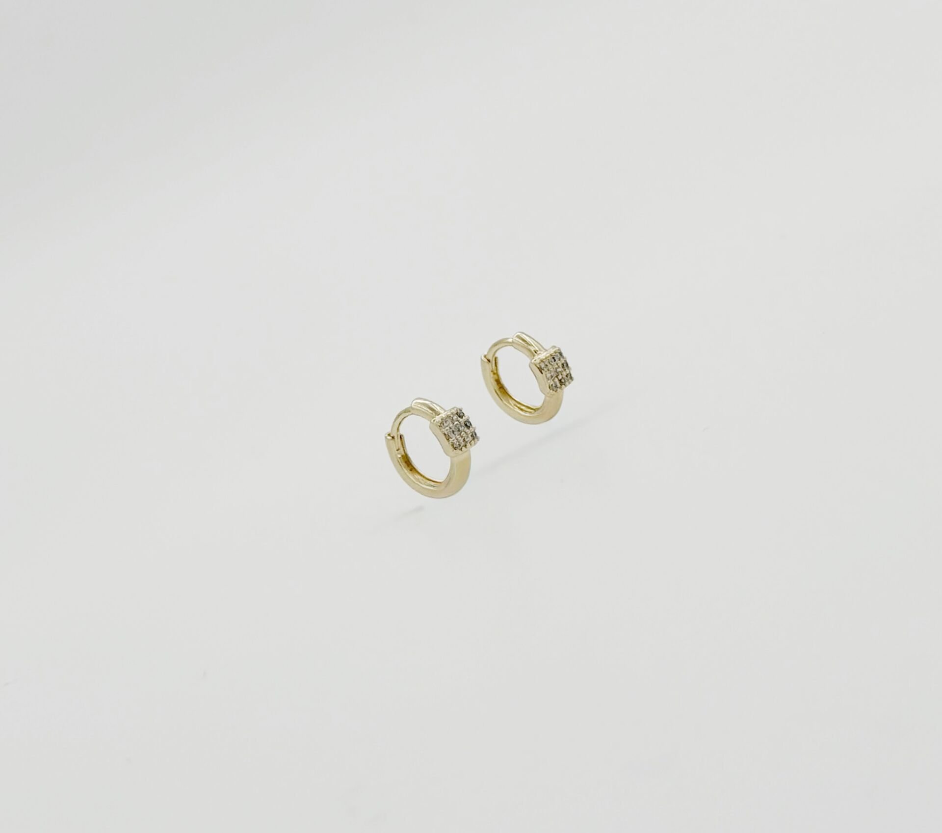 14K Gold Plated Mini Baget Hoop Küpe