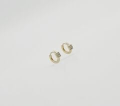 14K Gold Plated Mini Baget Hoop Küpe