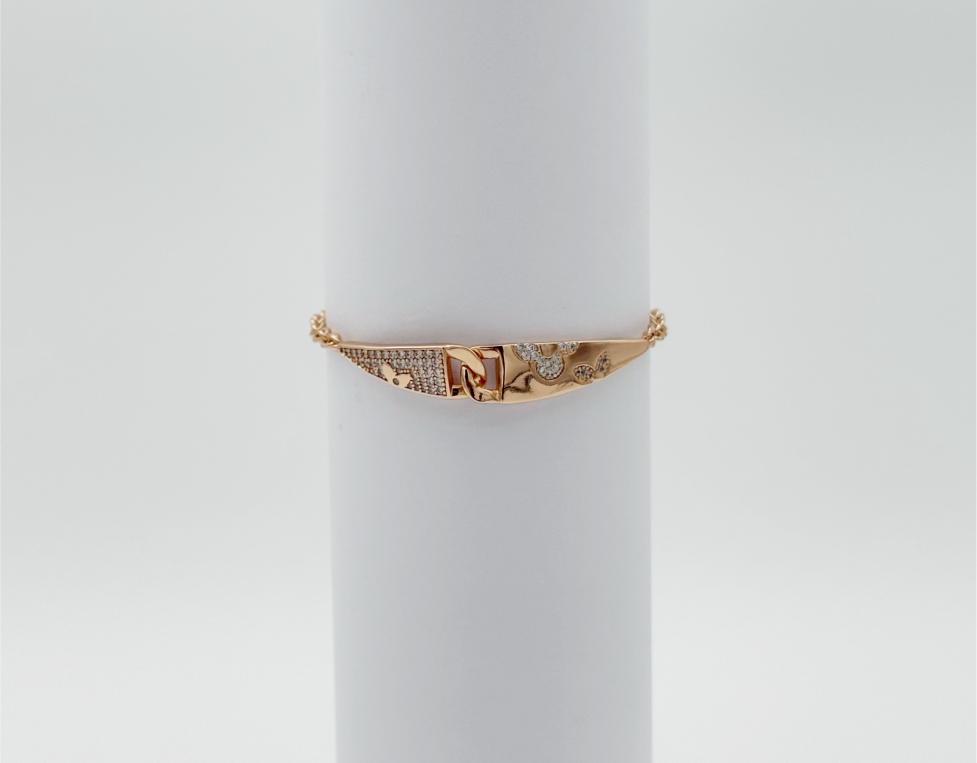 18K Rose Gold Plated Plak Künye Bileklik