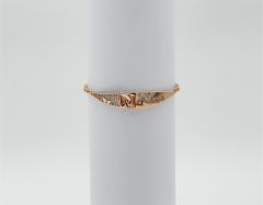 18K Rose Gold Plated Plak Künye Bileklik