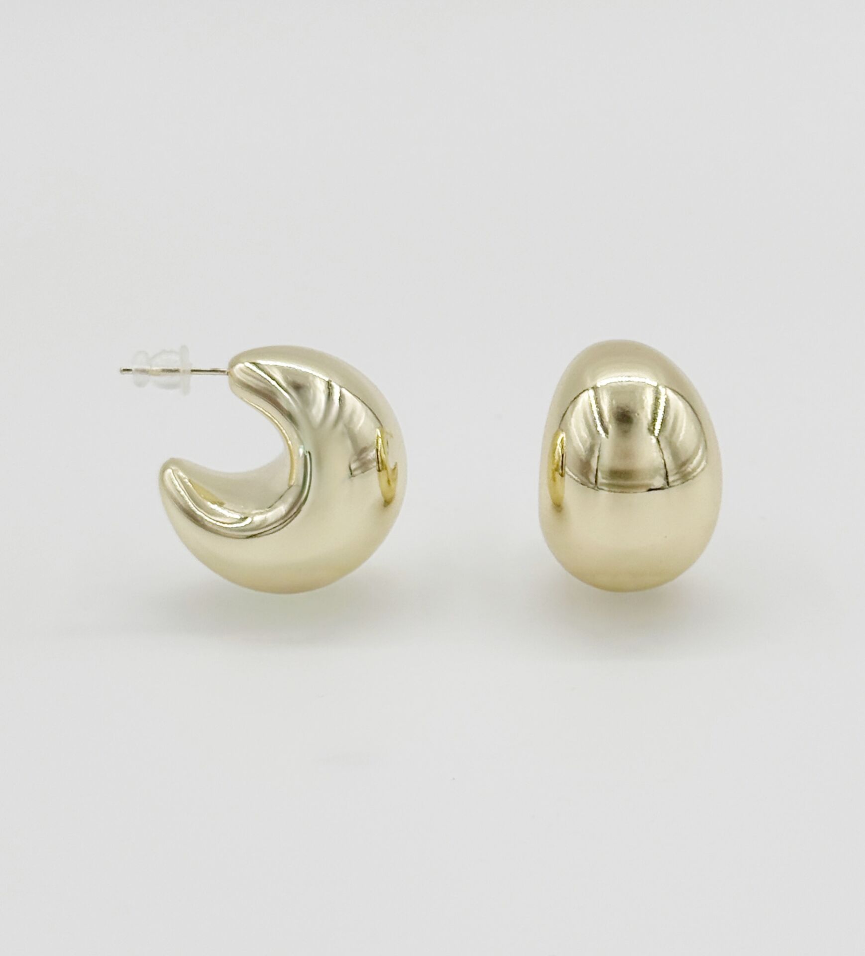 14K Gold Plated Thick Bubble Hoop Küpe