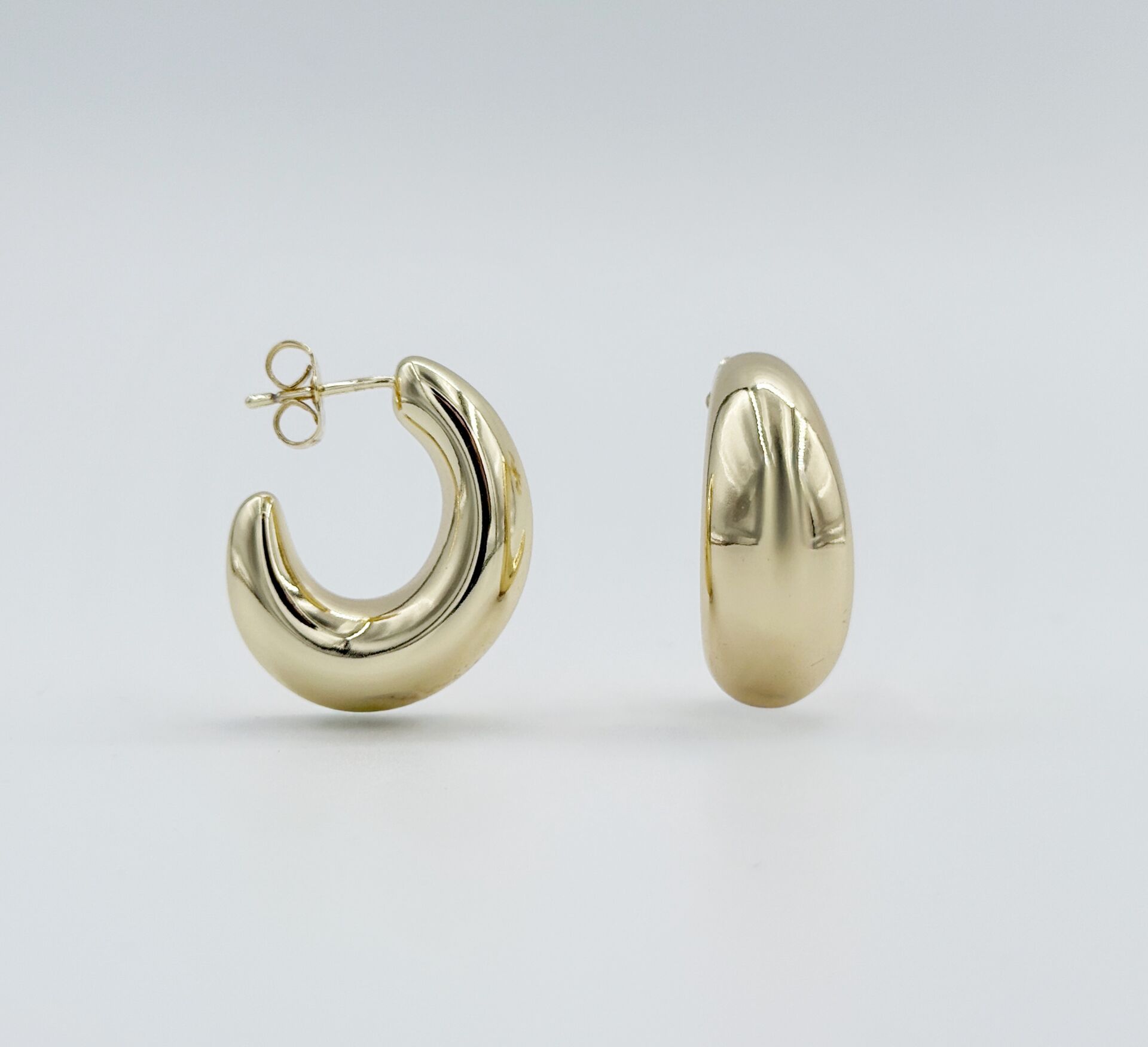 14K Gold Plated Thin Bubble Hoop Küpe