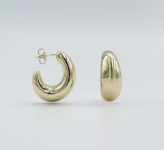 14K Gold Plated Thin Bubble Hoop Küpe