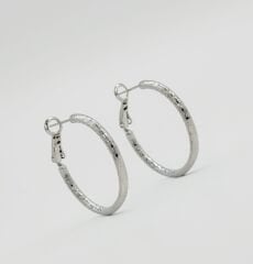White Gold Plated İtalian Brillant Hoop Küpe