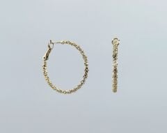 14K Gold Plated İtalian Halo Hoop Küpe