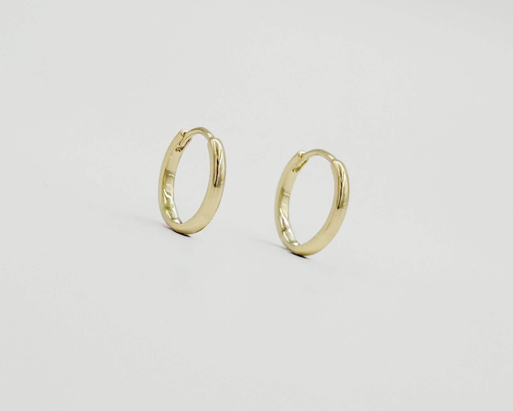 14K Gold Plated Simple Mini Hoop Küpe