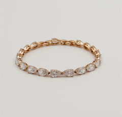 18K Rose Gold Plated Raindrop Su Yolu Bileklik