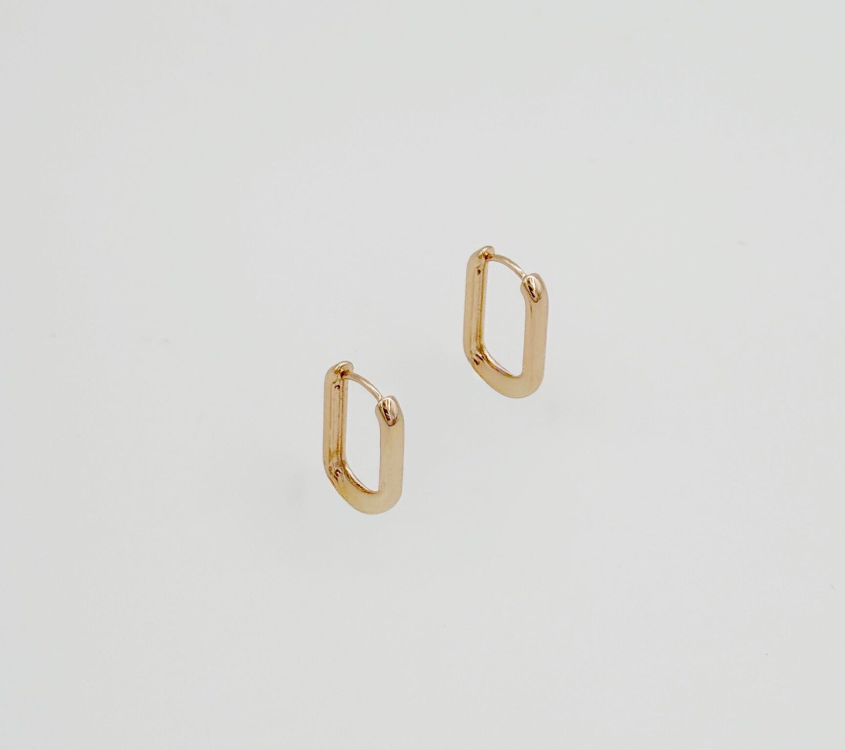 18K Rose Gold Plated Simple U Hoop Küpe