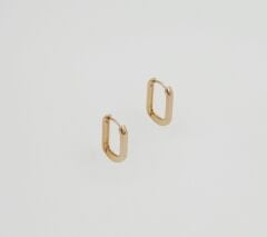 18K Rose Gold Plated Simple U Hoop Küpe