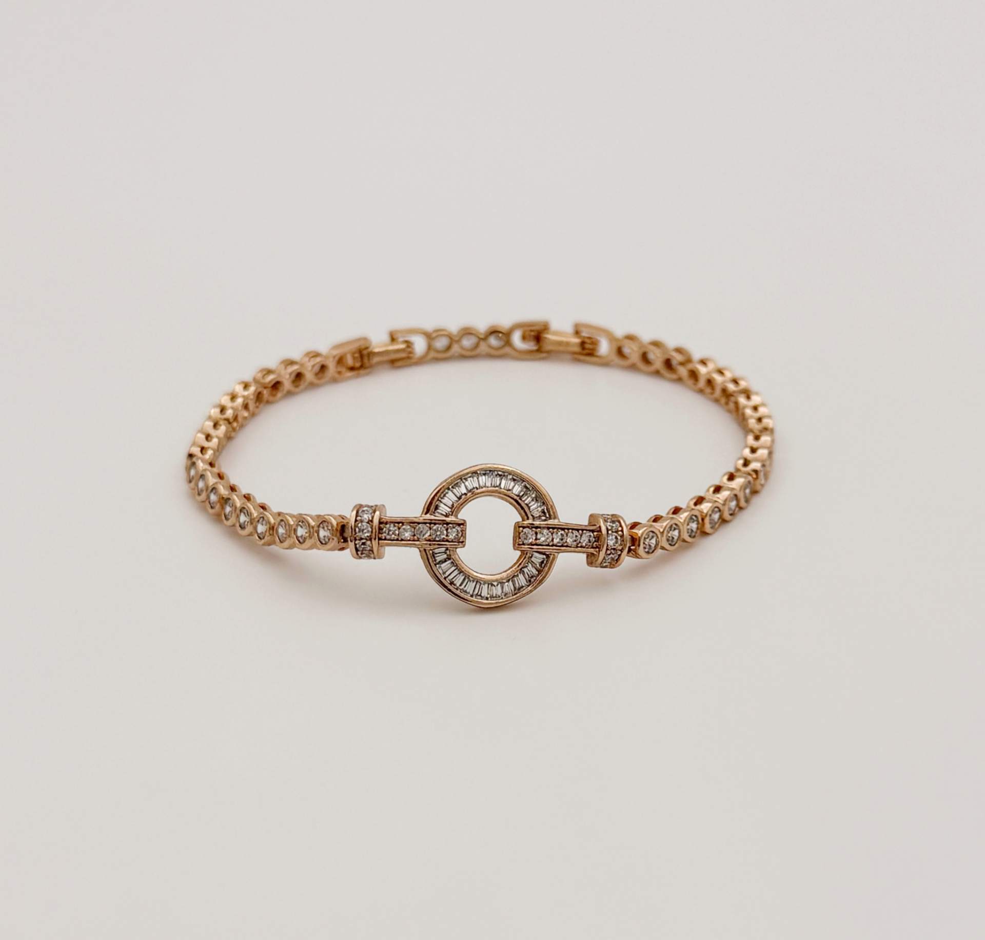 18K Rose Gold Plated Circle Of Light Su Yolu Bileklik