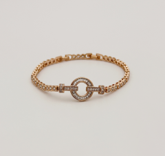 18K Rose Gold Plated Circle Of Light Su Yolu Bileklik