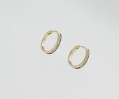 14K Gold Plated Mince Shiny Hoop Küpe