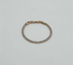 18K Rose Gold Plated Çift Sıra Su Yolu Bileklik