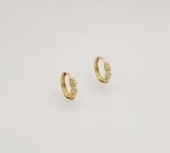 14K Gold Plated Ricamo İtaliano Hoop Küpe