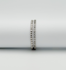 White Gold Plated Çift Görünüm Su Yolu Bileklik