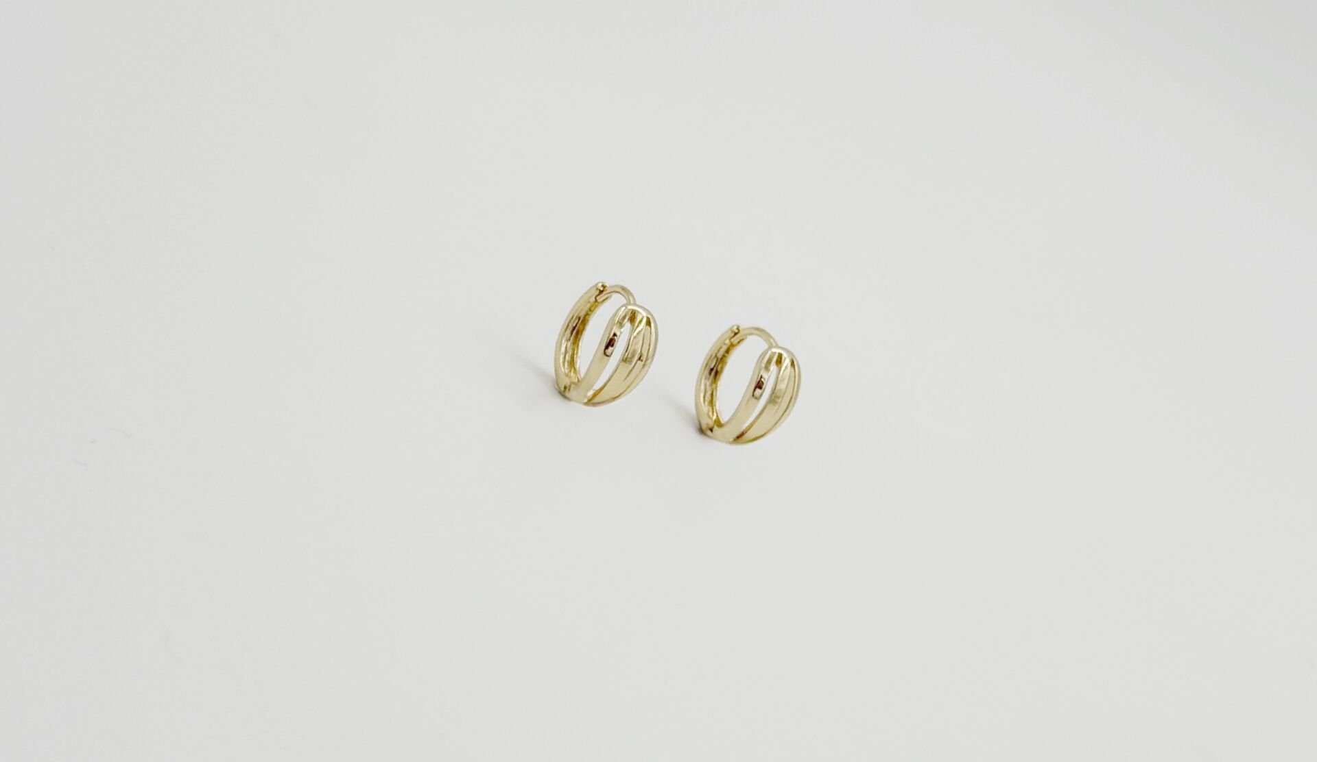 14K Gold Plated Bread Hoop Küpe