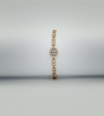 18K Rose Gold Oval Diamond Bileklik