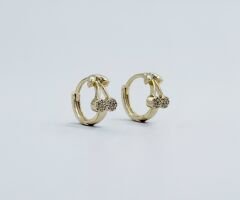 14K Gold Plated Mini Cherry Hoop Küpe