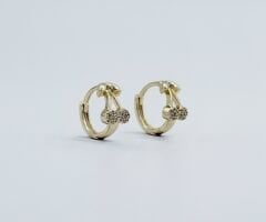 14K Gold Plated Mini Cherry Hoop Küpe