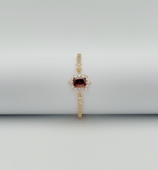 18K Gold Rose Plated Rubeus Baget Bileklik