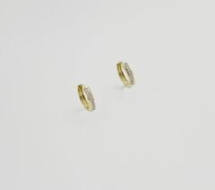 14K Gold Plated Rotating Sparkle Hoop Küpe